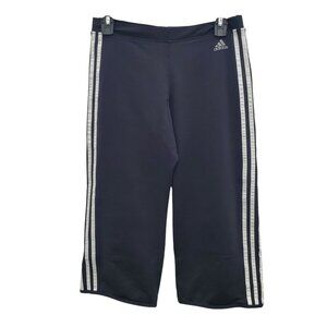 Adidas Clima365 Womens Black White Stripe Loose Fit Cropped Leg Athletic Pants M